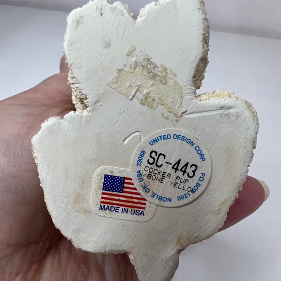 Stone Critters Cocker Pup with Bone SC-443 United Design 1992 3.5" Made in USA - Picture 9 of 9